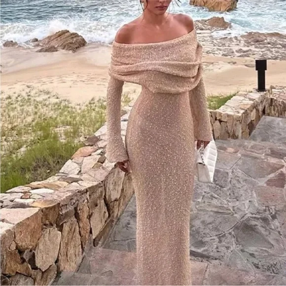 White off shoulder maxi cover up - Picture 6 of 9